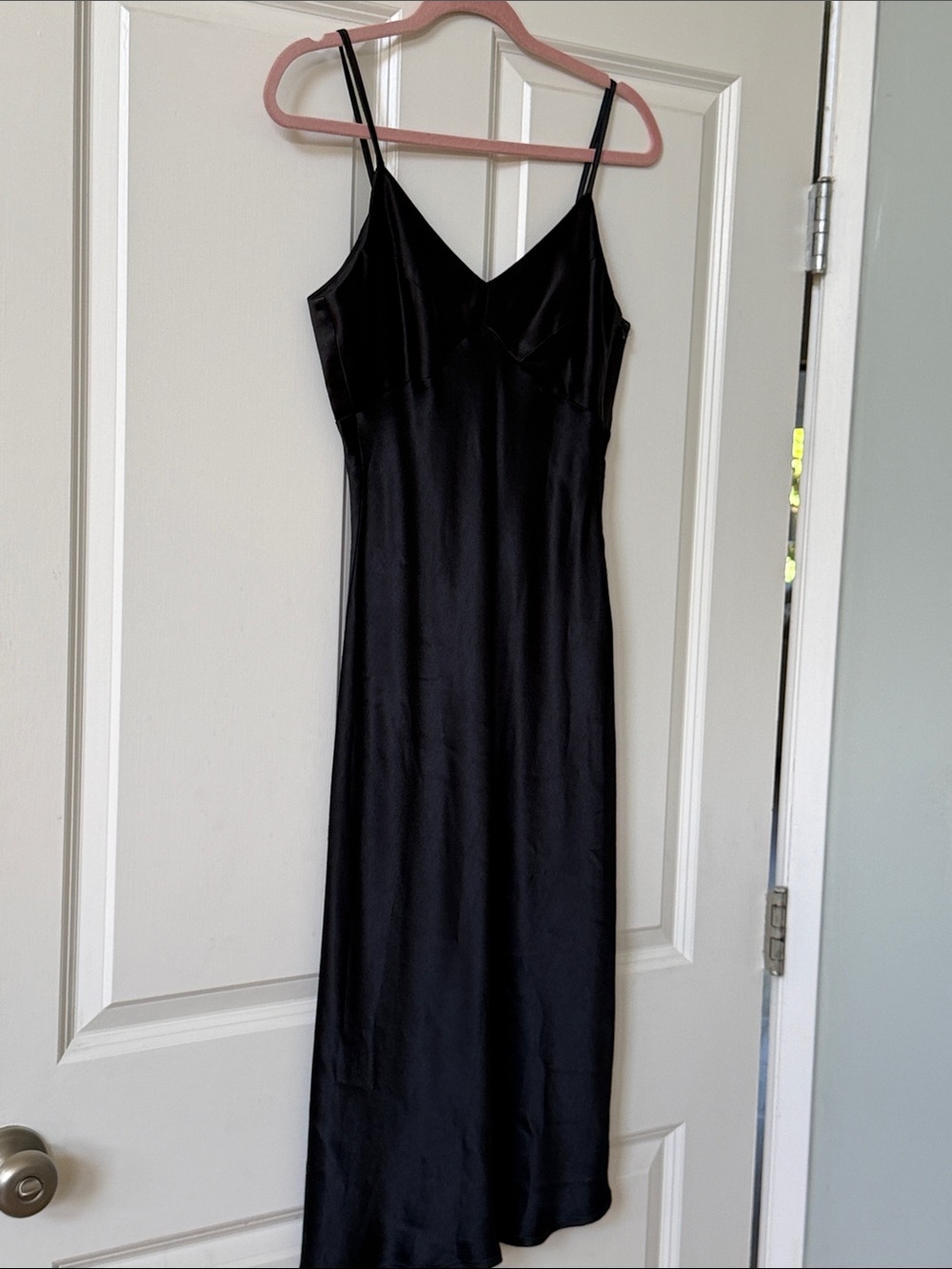 Vintage BCBG 1990’s Black Satin Slip Dress - Women's prob S.